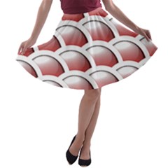 Circles Pattern T- Shirt Red Circles Pattern T- Shirt A-line Skater Skirt by EnriqueJohnson