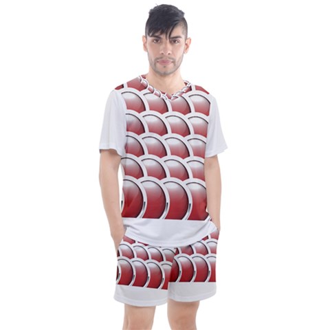 Circles Pattern T- Shirt Red Circles Pattern T- Shirt Men s Mesh T-shirt And Shorts Set by EnriqueJohnson