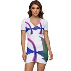 Colorful Abstract Texture Art Design T- Shirt Colorful Abstract Texture Art Design T- Shirt Low Cut Cap Sleeve Mini Dress by EnriqueJohnson