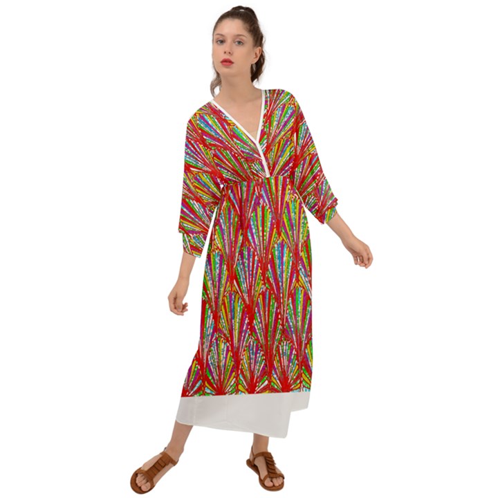 Colorful Design T- Shirt Bright Shells  T- Shirt Grecian Style  Maxi Dress