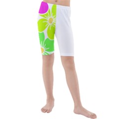 Colorful Flower T- Shirtcolorful Blooming Flower, Flowery, Floral Pattern T- Shirt Kids  Mid Length Swim Shorts by EnriqueJohnson