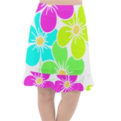 Colorful Flower T- Shirtcolorful Blooming Flower, Flowery, Floral Pattern T- Shirt Fishtail Chiffon Skirt by EnriqueJohnson