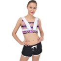 Colorful Flowers Pattern T- Shirt Colorful Wild Flowers T- Shirt V-Back Sports Bra View1