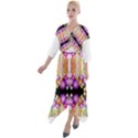 Colorful Flowers Pattern T- Shirt Colorful Wild Flowers T- Shirt Quarter Sleeve Wrap Front Maxi Dress View1