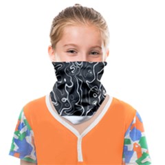 Cool Design Art T- Shirt Black And White Damascus Abstract Pattern T- Shirt Face Covering Bandana (kids) by EnriqueJohnson