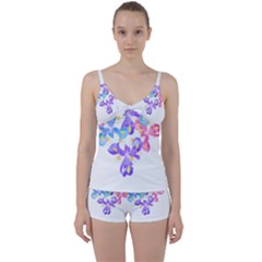 Daisies In Bloom T- Shirt Daisy Iris Heart Flower Floral Pattern Daisies T- Shirt Tie Front Two Piece Tankini by EnriqueJohnson