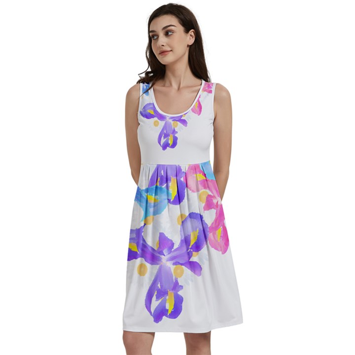 Daisies In Bloom T- Shirt Daisy Iris Heart Flower Floral Pattern Daisies T- Shirt Classic Skater Dress