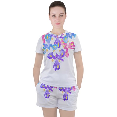 Daisies In Bloom T- Shirt Daisy Iris Heart Flower Floral Pattern Daisies T- Shirt Women s T-shirt And Shorts Set by EnriqueJohnson