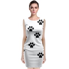 Dog Paw Print T- Shirt Paw Pattern 6 Classic Sleeveless Midi Dress by EnriqueJohnson