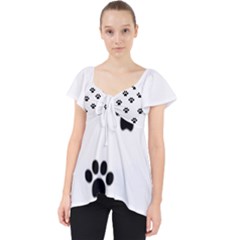 Dog Paw Print T- Shirt Paw Pattern 6 Lace Front Dolly Top by EnriqueJohnson