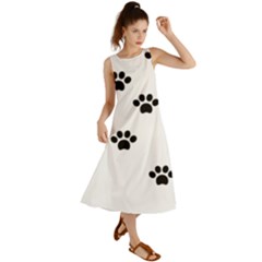 Dog Paw Print T- Shirt Paw Pattern 6 Summer Maxi Dress by EnriqueJohnson