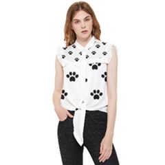 Dog Paw Print T- Shirt Paw Pattern 6 Frill Detail Shirt by EnriqueJohnson