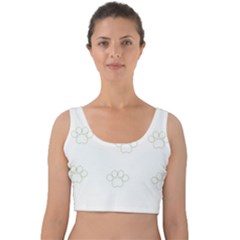 Dog Paw Print T- Shirt Paw Pattern T- Shirt Velvet Crop Top