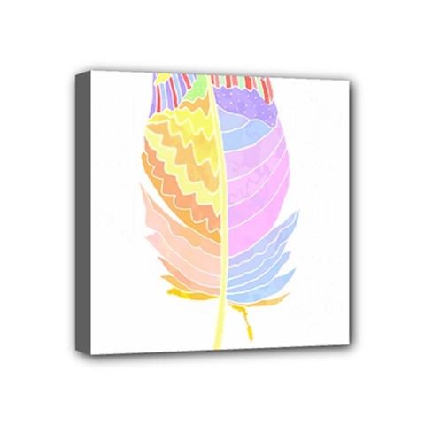 Feathers Design T- Shirtfeathers T- Shirt (3) Mini Canvas 4  X 4  (stretched) by EnriqueJohnson