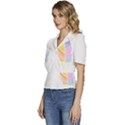 Feathers Design T- Shirtfeathers T- Shirt (3) Puffed Short Sleeve Button Up Jacket View2