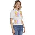 Feathers Design T- Shirtfeathers T- Shirt (3) Puffed Short Sleeve Button Up Jacket View3