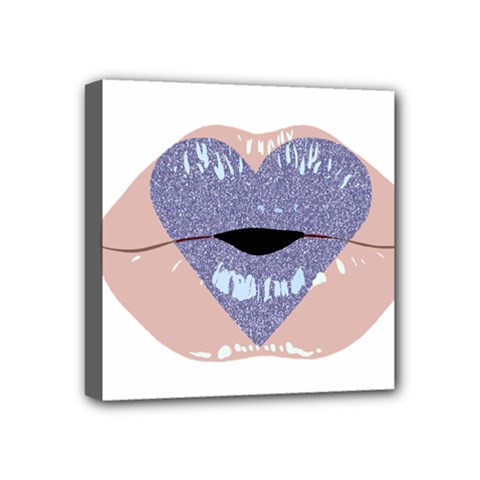 Lips -18 Mini Canvas 4  X 4  (stretched) by SychEva