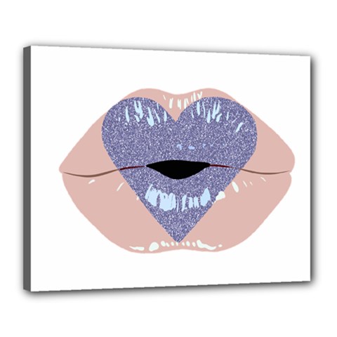 Lips -18 Canvas 20  X 16  (stretched) by SychEva