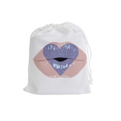 Lips -18 Drawstring Pouch (large) by SychEva