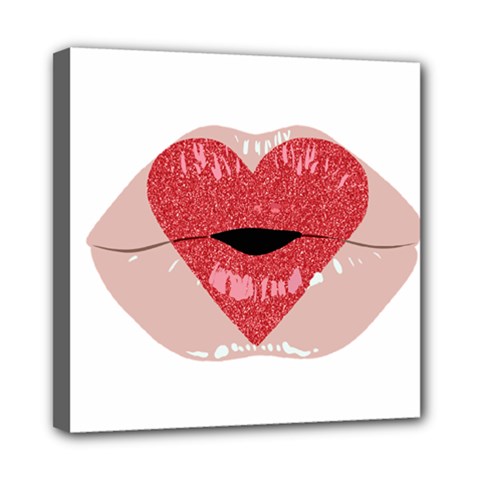 Lips -16 Mini Canvas 8  X 8  (stretched) by SychEva