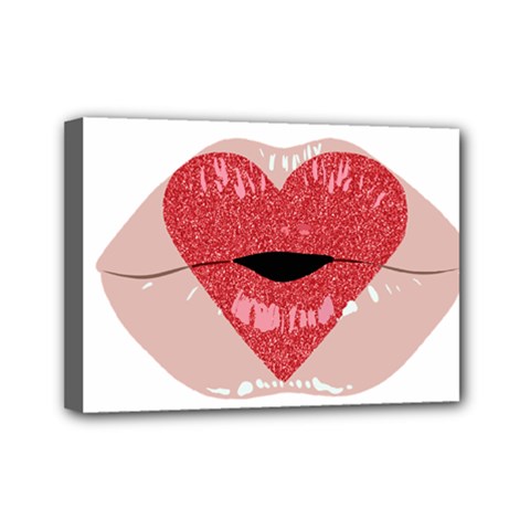 Lips -16 Mini Canvas 7  X 5  (stretched) by SychEva