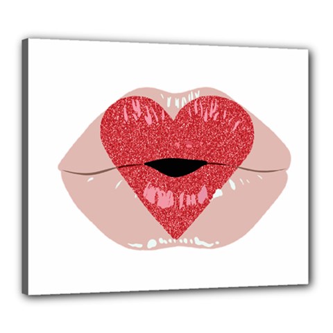 Lips -16 Canvas 24  X 20  (stretched) by SychEva