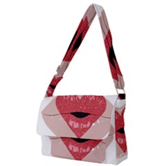 Lips -16 Full Print Messenger Bag (L)