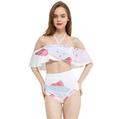 Fishing Lover T- Shirtfish T- Shirt (2) Halter Flowy Bikini Set  by EnriqueJohnson