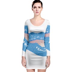 Lips -21 Long Sleeve Bodycon Dress by SychEva