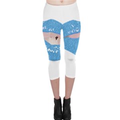 Lips -21 Capri Leggings  by SychEva