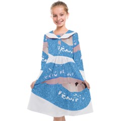 Lips -21 Kids  Midi Sailor Dress by SychEva