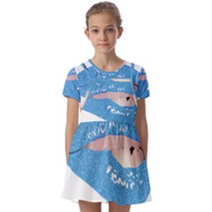 Lips -21 Kids  Short Sleeve Pinafore Style Dress by SychEva