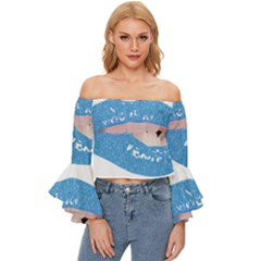 Lips -21 Off Shoulder Flutter Bell Sleeve Top