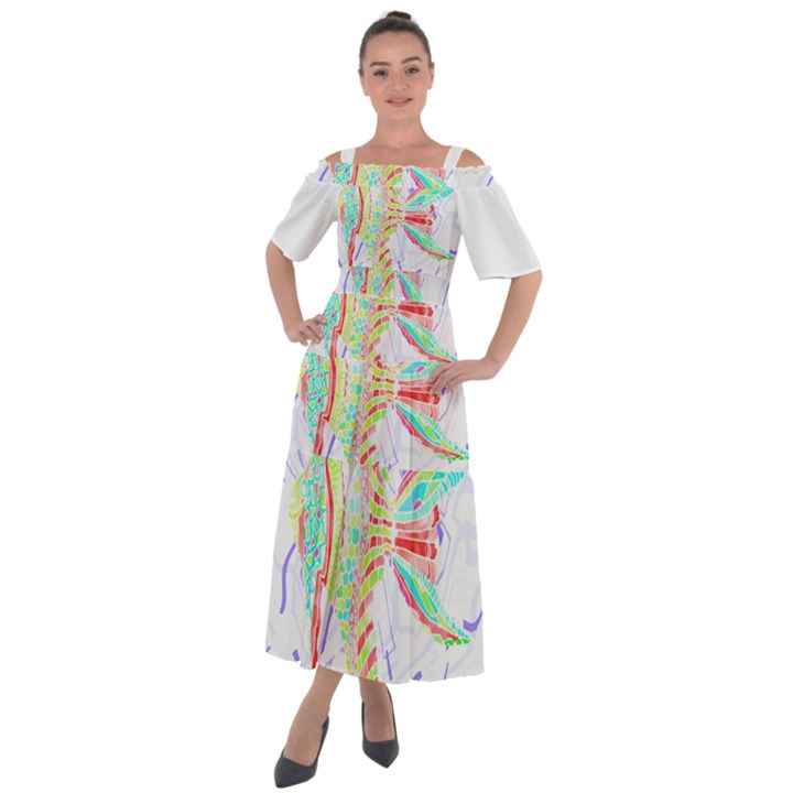 Fishing Lover T- Shirtfish T- Shirt (5) Shoulder Straps Boho Maxi Dress 