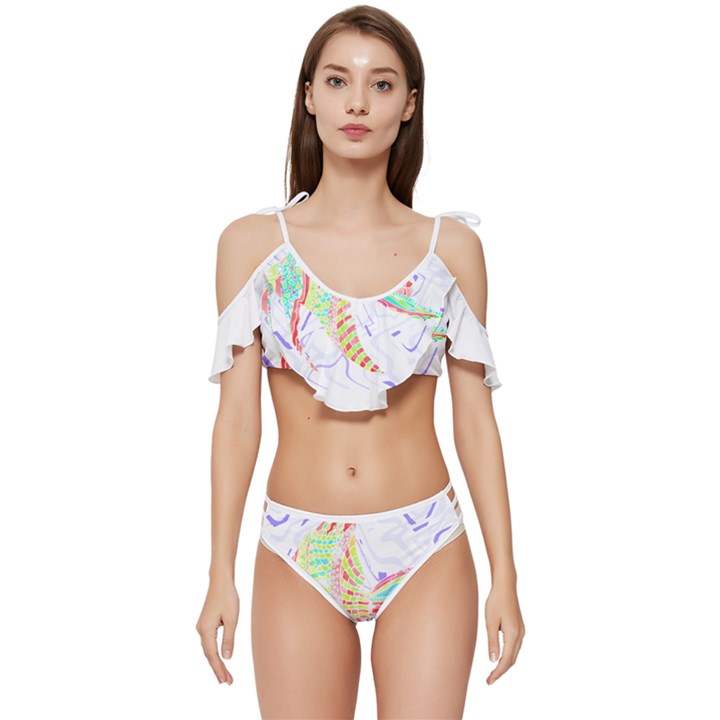 Fishing Lover T- Shirtfish T- Shirt (5) Ruffle Edge Tie Up Bikini Set	