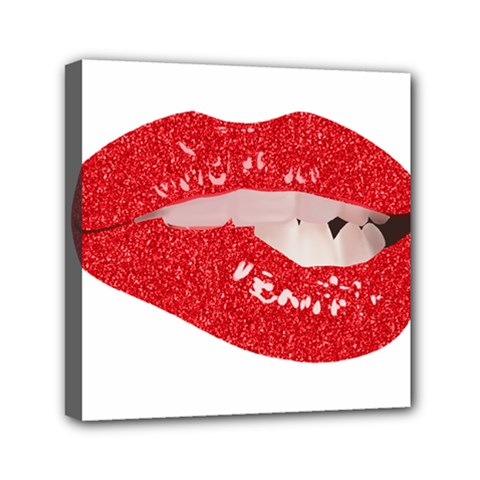 Lips -25 Mini Canvas 6  X 6  (stretched) by SychEva