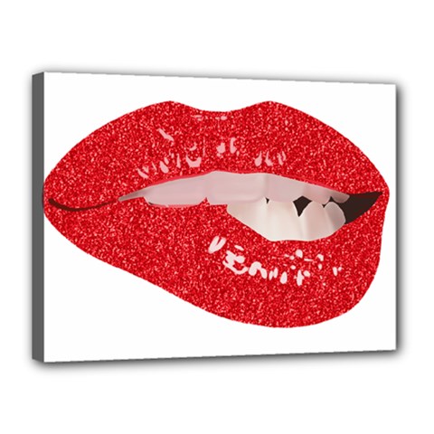 Lips -25 Canvas 16  X 12  (stretched) by SychEva