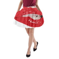 Lips -25 A-line Pocket Skirt by SychEva