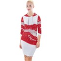 Lips -25 Quarter Sleeve Hood Bodycon Dress View1