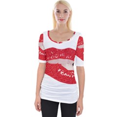 Lips -25 Wide Neckline T-shirt