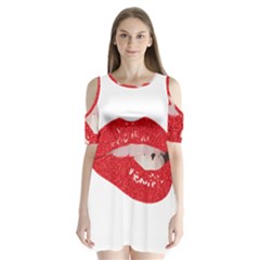 Lips -25 Shoulder Cutout Velvet One Piece