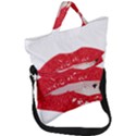 Lips -25 Fold Over Handle Tote Bag View1