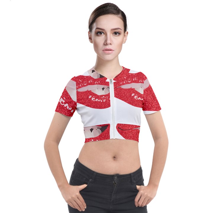 Lips -25 Short Sleeve Cropped Jacket