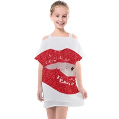 Lips -25 Kids  One Piece Chiffon Dress by SychEva