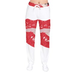 Lips -25 Women Velvet Drawstring Pants