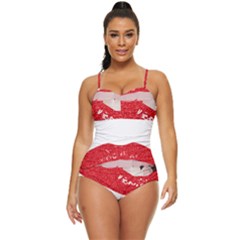 Lips -25 Retro Full Coverage Swimsuit by SychEva