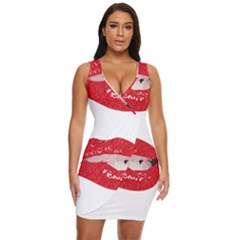 Lips -25 Draped Bodycon Dress by SychEva