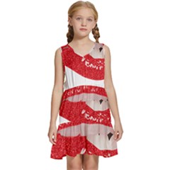 Lips -25 Kids  Sleeveless Tiered Mini Dress by SychEva