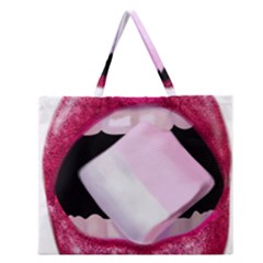 Lips -5 Zipper Large Tote Bag by SychEva