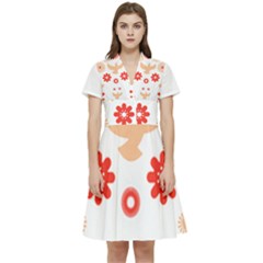 Floral T- Shirt Bloom I I T- Shirt Short Sleeve Waist Detail Dress